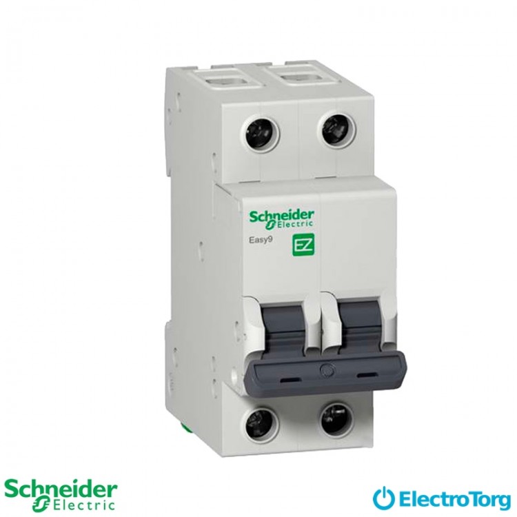Автоматический выключатель 2-полюсный 50А С, промышленная серия Easy9 Schneider Electric