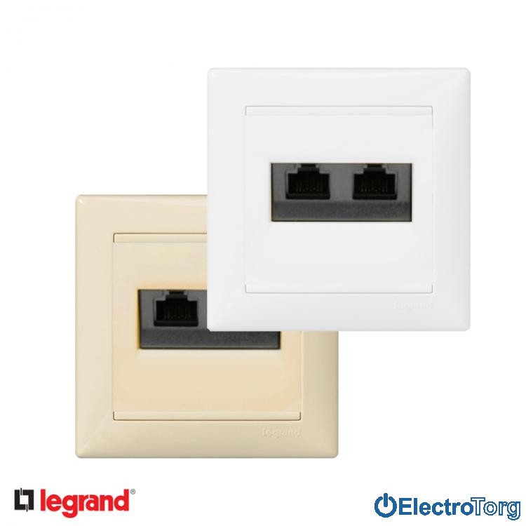 Розетка информационная 1ХRJ45 кат.5е UTP без захватов в сборе Valena Legrand