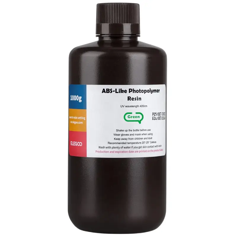 Фотополімерна смола для 3D-друку ELEGOO ABS Like Resin Clear Green, 1кг, прозоро-зелена