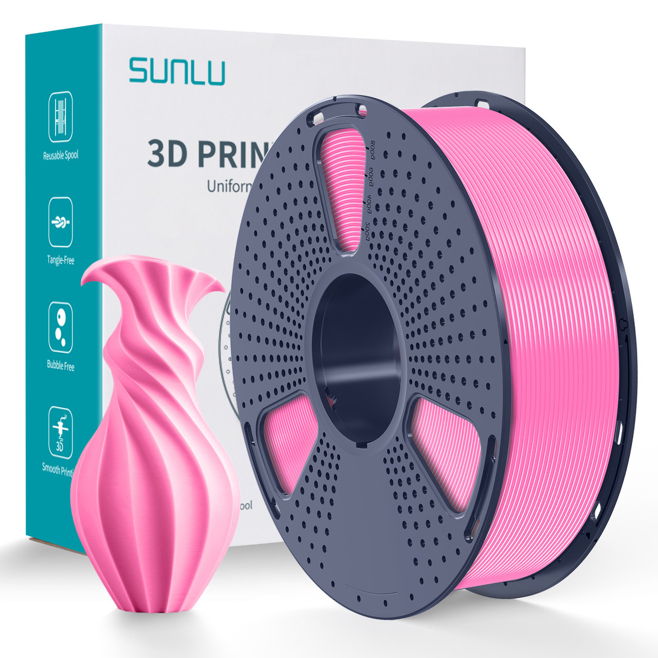 Філамент Sunlu PLA Pink, 1.75мм, 1кг, рожевий