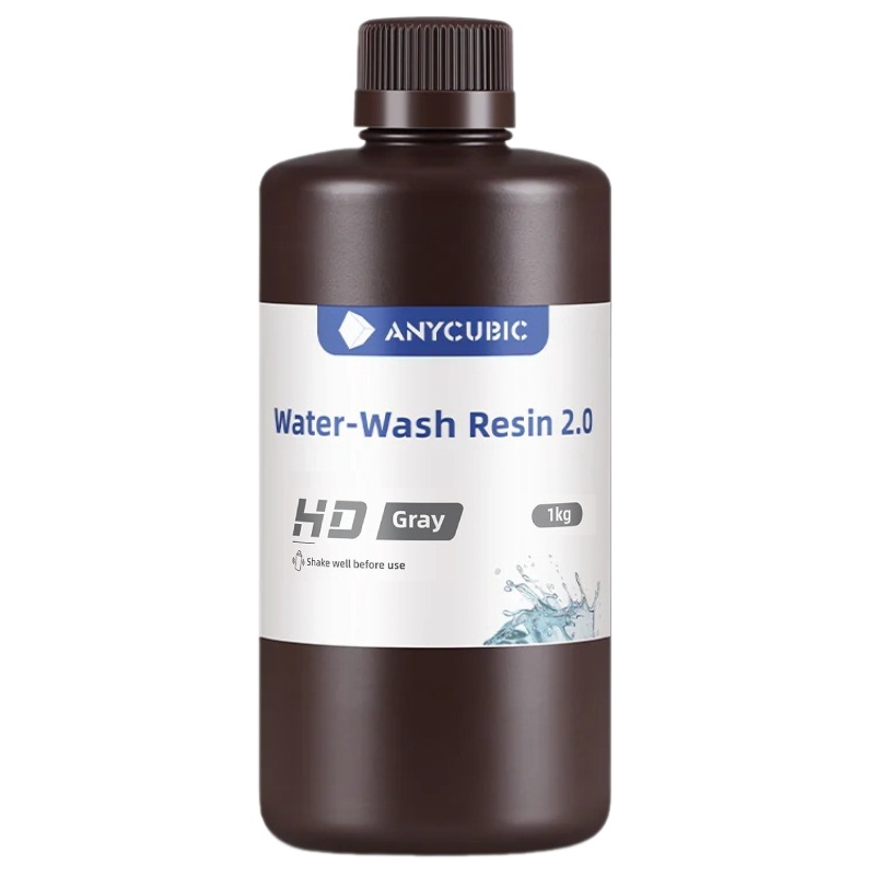 Смола фотополімерна Anycubic Water-Wash Resin+ 2.0 HD, 1кг, сіра