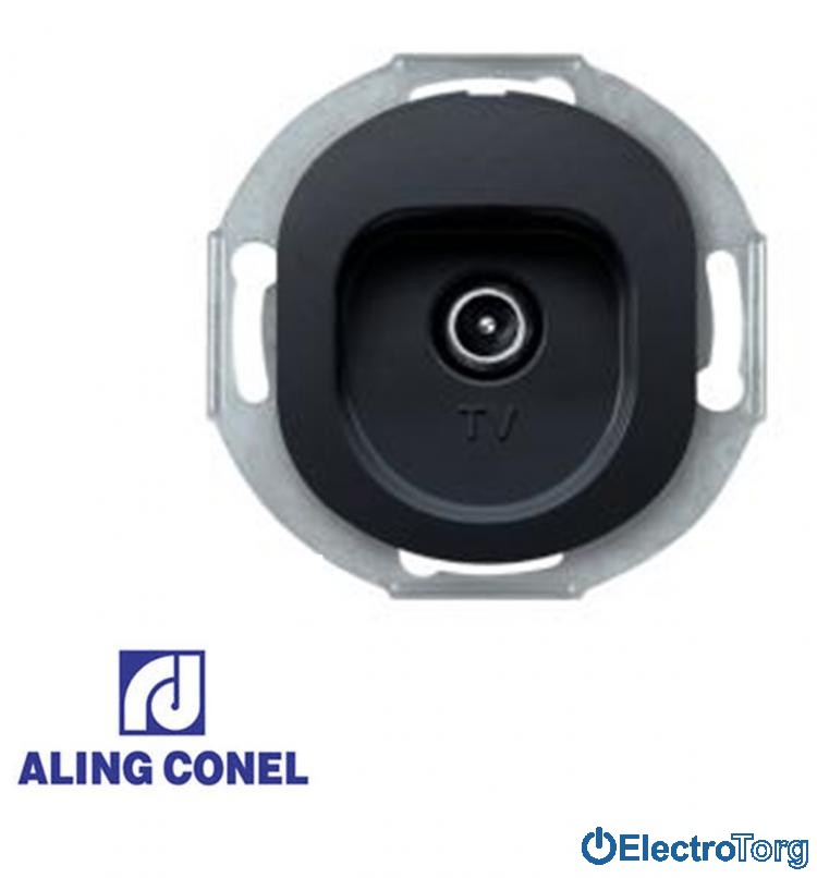 Розетка TV (черная) Aling-Conel Eon
