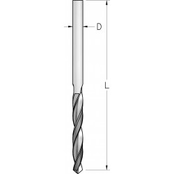 Свердло HSS зі стандартною спіраллю D2 L49 DR02000