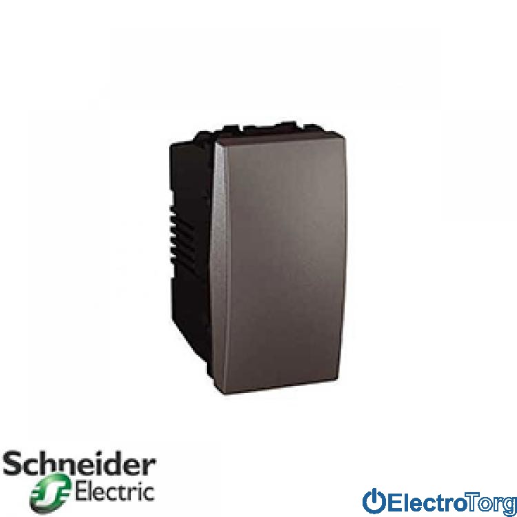 Выключатель 1-клавишный 16AX 1 модуль графитовый Unica Schneider