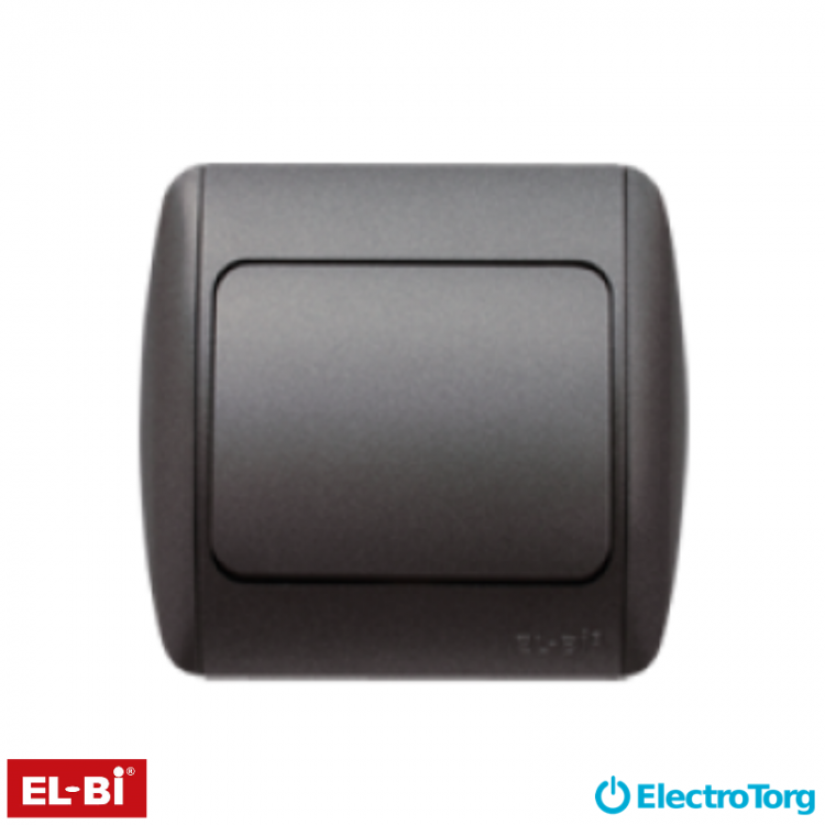 Выключатель ZIRVE 1-й SL- F- черный с вставкой EL-BI
