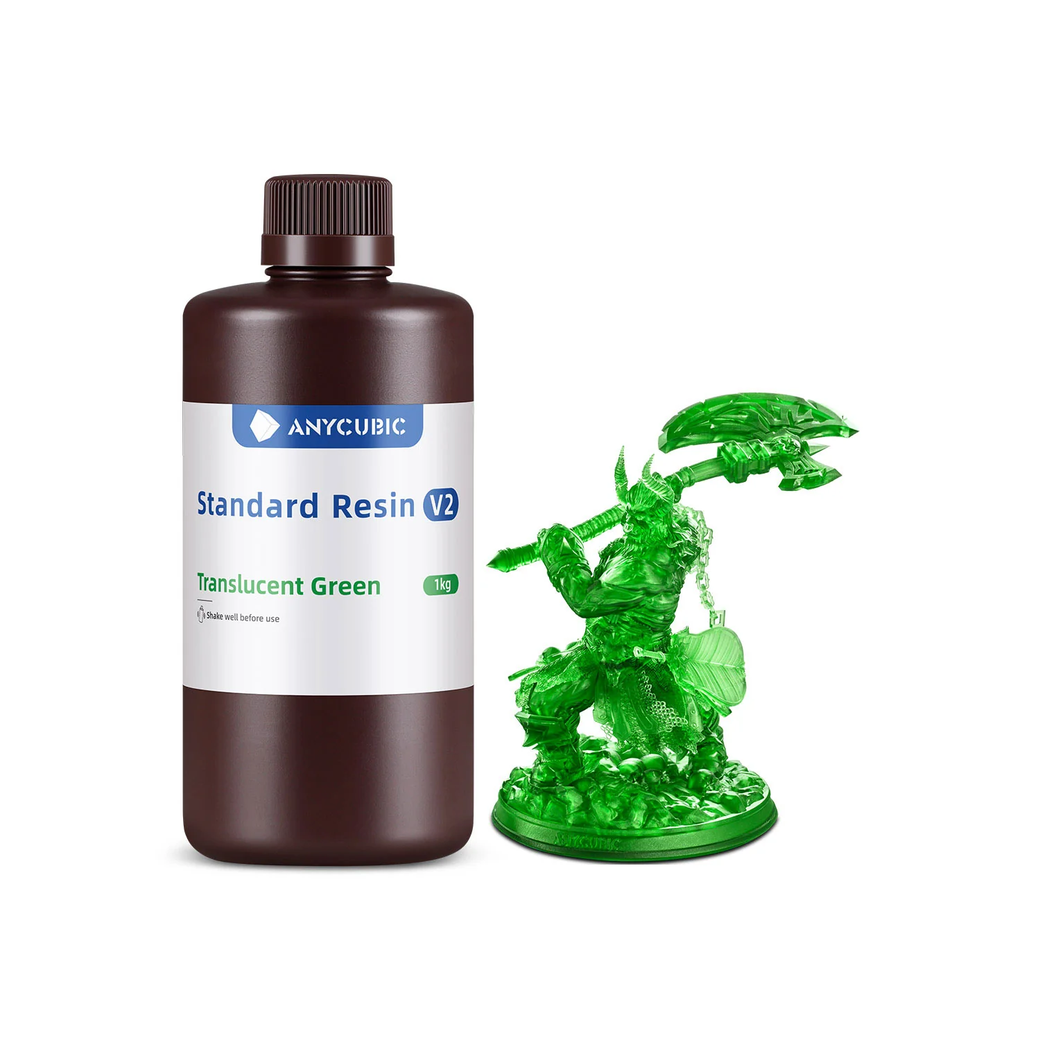 Anycubic Стандартна смола V2, напівпрозора зелена | Anycubic Standard Resin V2 Translucent Green