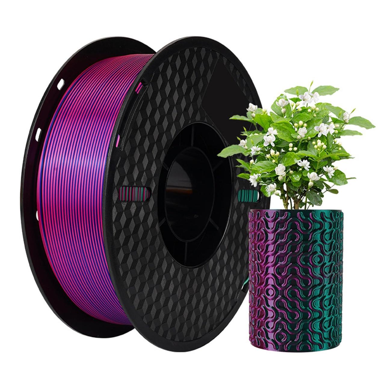 Філамент Kingroon Silk PLA Rosered Blue Green, 1.75мм, 1кг, червоний/ синій/ зелений