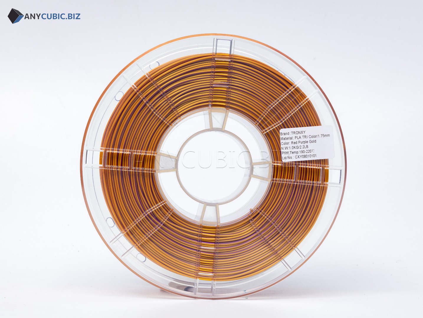 Червоне фіолетове Золото Пла Пластик | PLA tri colour Red | Purple | Gold 1кг | 1.75мм | 330м
