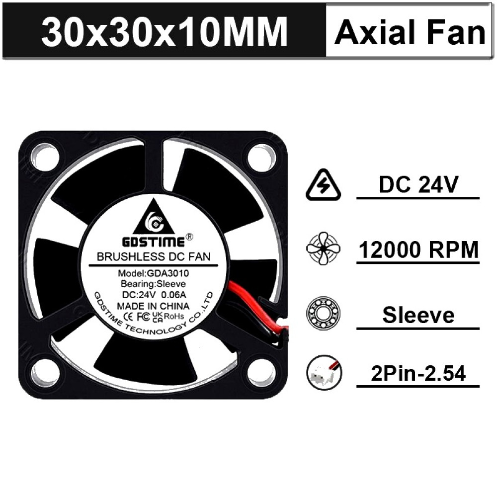 Вентилятор (кулер) 30x10 GDA3010, Bearing-Втулка, GDSTime