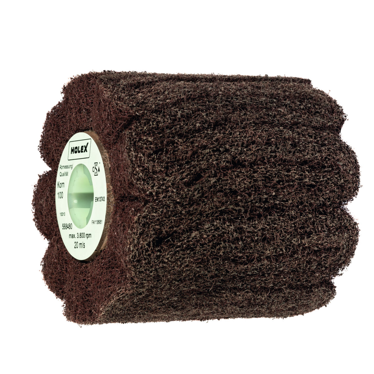 Fächerschleifwalze Vlies wellenförmig, ⌀ 100×100 mm, Körnungsvergleich: 100
