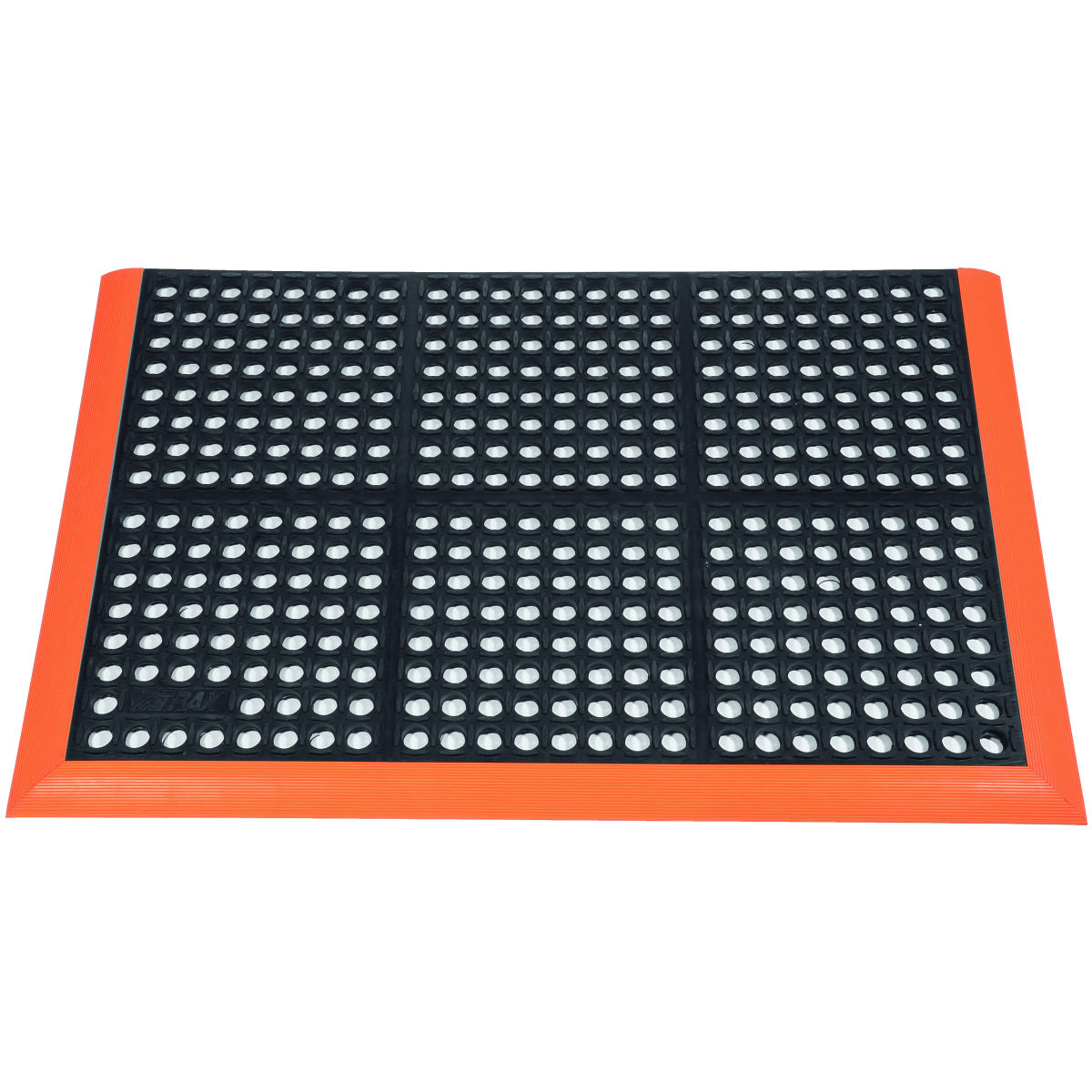 Nitrilgummi-Fußbodenmatte, offen, mit Sicherheitskanten, schwarz / orange, Breite×Länge: 66X102cm