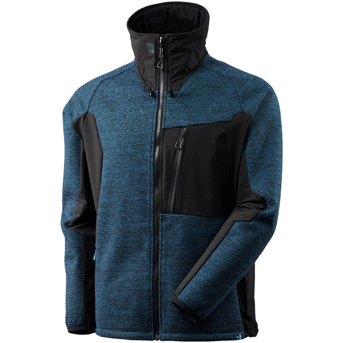 Strickjacke ADVANCED, petroleum / schwarz, Unisex-Größe: S
