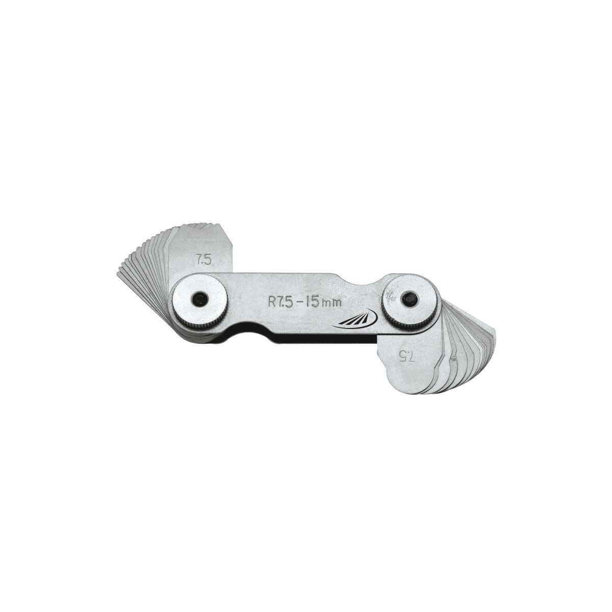 Radienschablone, Normalstahl, 16 Blatt 7,5 - 15,0 mm