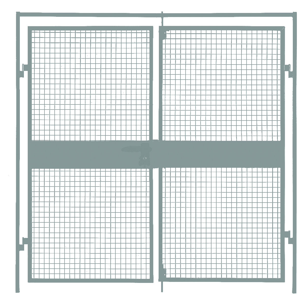 Trennwandsystem Doppel-Flügeltüre Gitter Breite 2200 mm, Höhe: 2200mm
