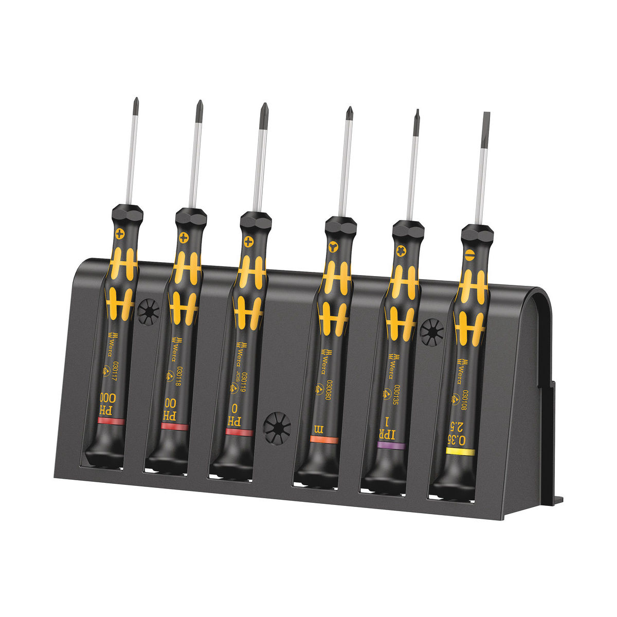 1550/6 ESD Elektroniker-Schraubendrehersatz + Rack, 6-teilig