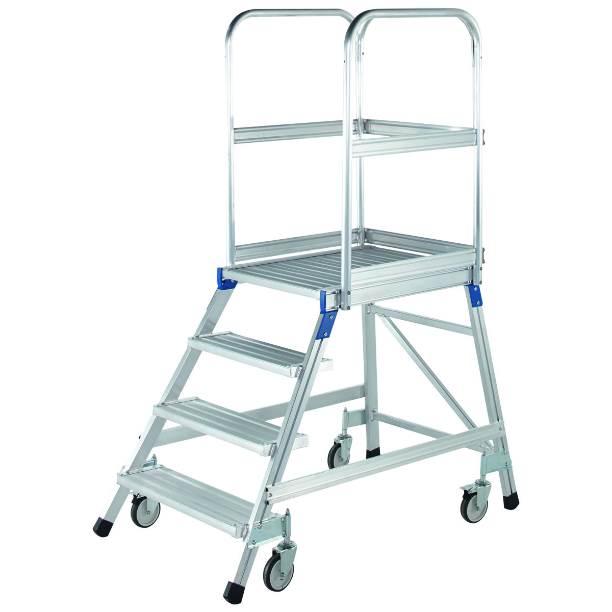 ZARGES Treppen-Podest Tragfähigkeit 150 kg, einseitig begehbar, mögliche Treppenanzahl 3 – 7