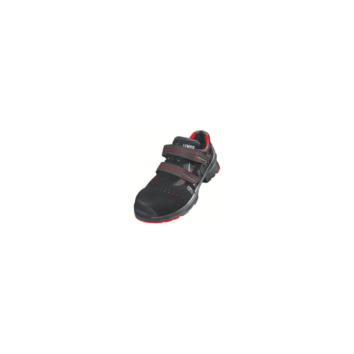 uvex 1 Sandalen S1P schwarz/rot Weite 10 Größe 38