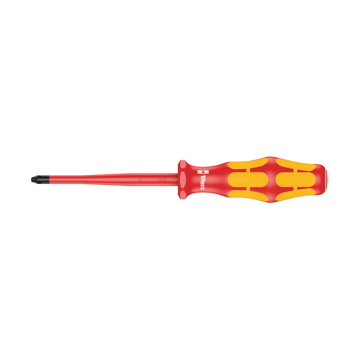 162 iSS PH VDE-isolierter Kreuzschlitz-Schraubendreher mit reduziertem Klingen- und Griffdurchmesser, PH 1 x 80 mm