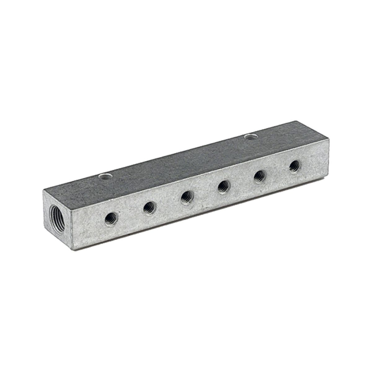 Verteilerleiste, Abgänge einseitig, Eingang 2x1/2, Ausgang 6x1/4