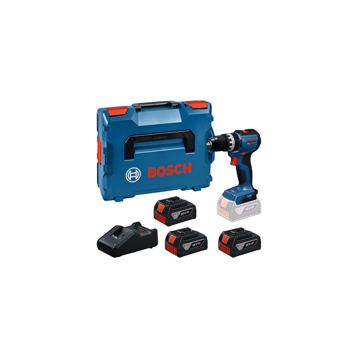 Akku-Schlagbohrschrauber GSB18V-52, 3 x Akku GBA 18V 5.0Ah in L-BOXX
