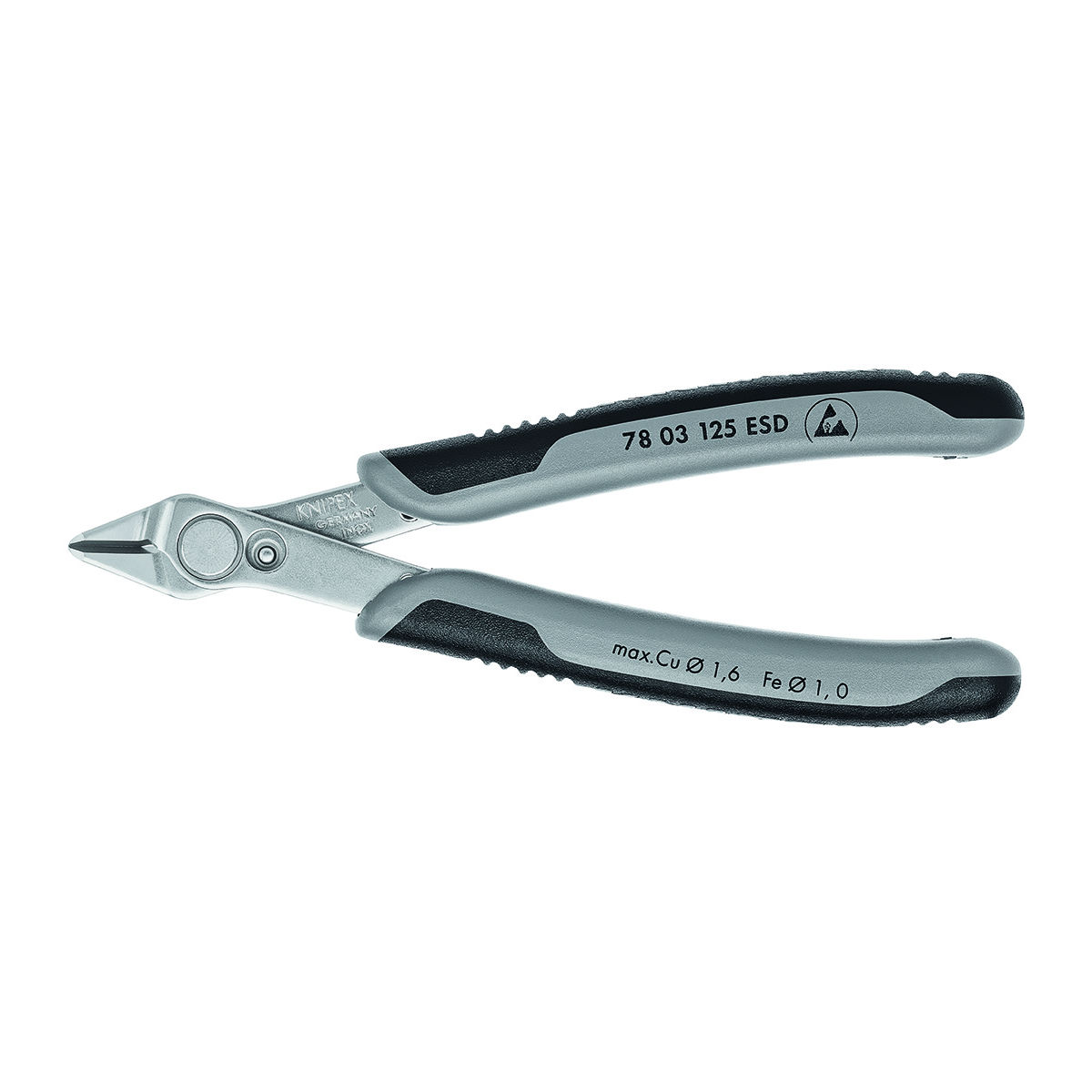 Elektronik-Seitenschneider Super Knips®, Griffe ableitend, KW, ganze Länge: 125mm