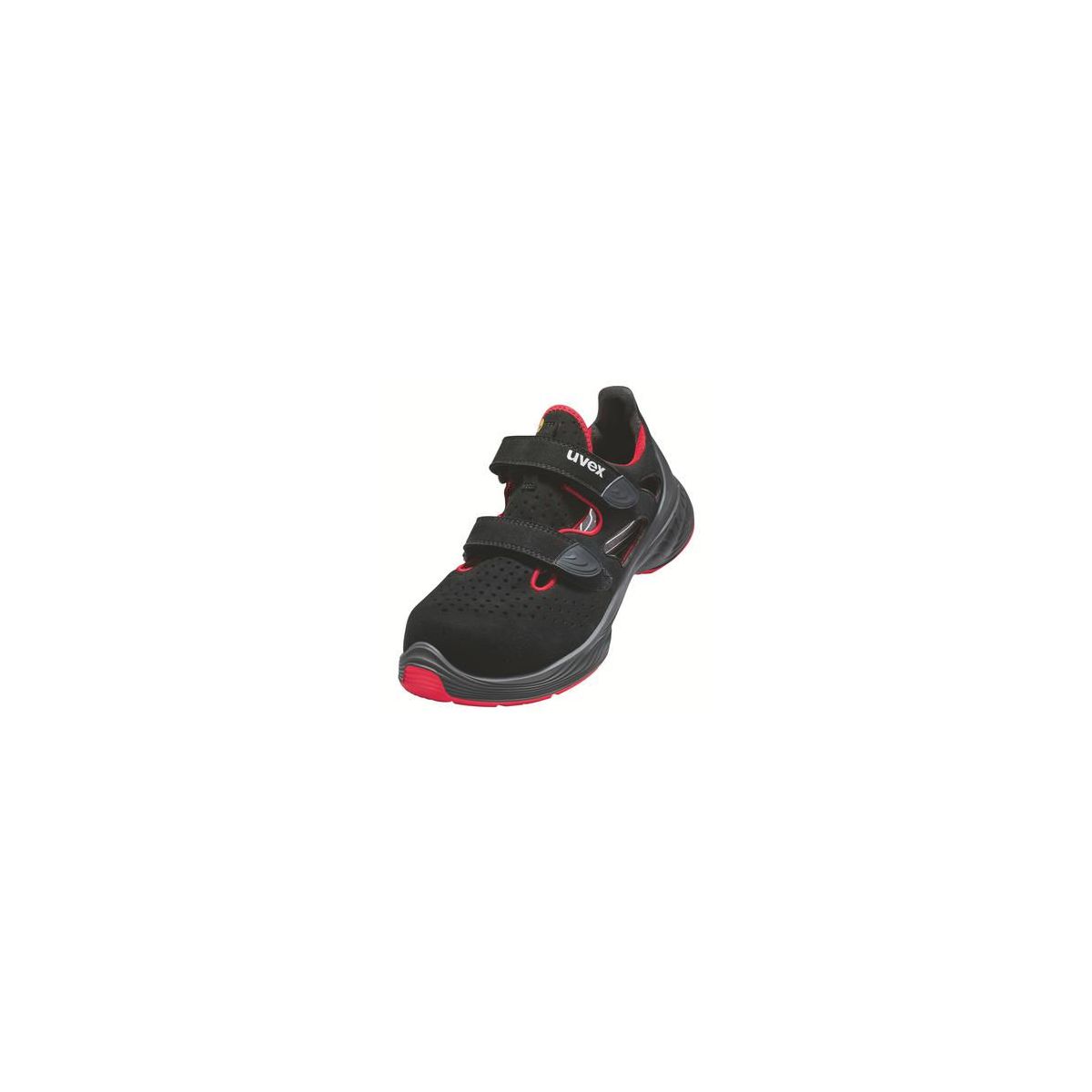 uvex 1 G2 Sandalen S1 schwarz/rot Weite 14 Größe 43
