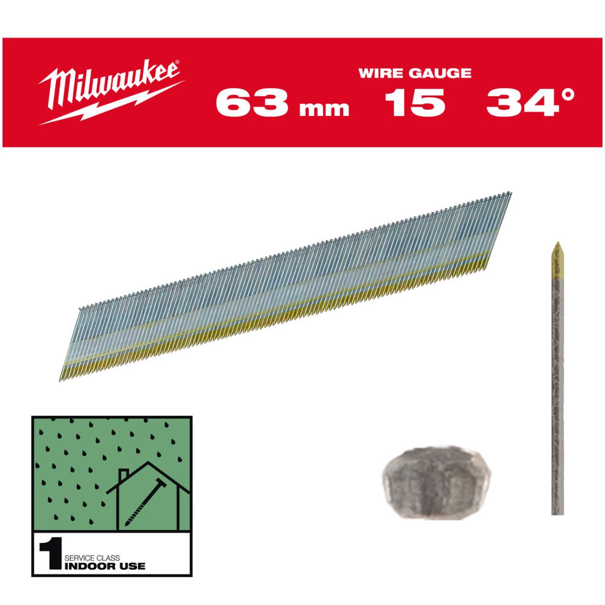 Stift-Nägel 15G 34° 63 mm SC1 (2.200)