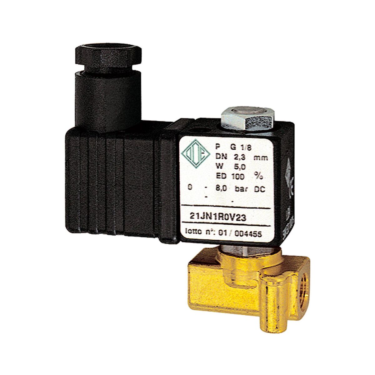 2/2-MV, Messing, NC, direktgesteuert, 24V DC, 5W, FKM, G1/8, PN0-8bar