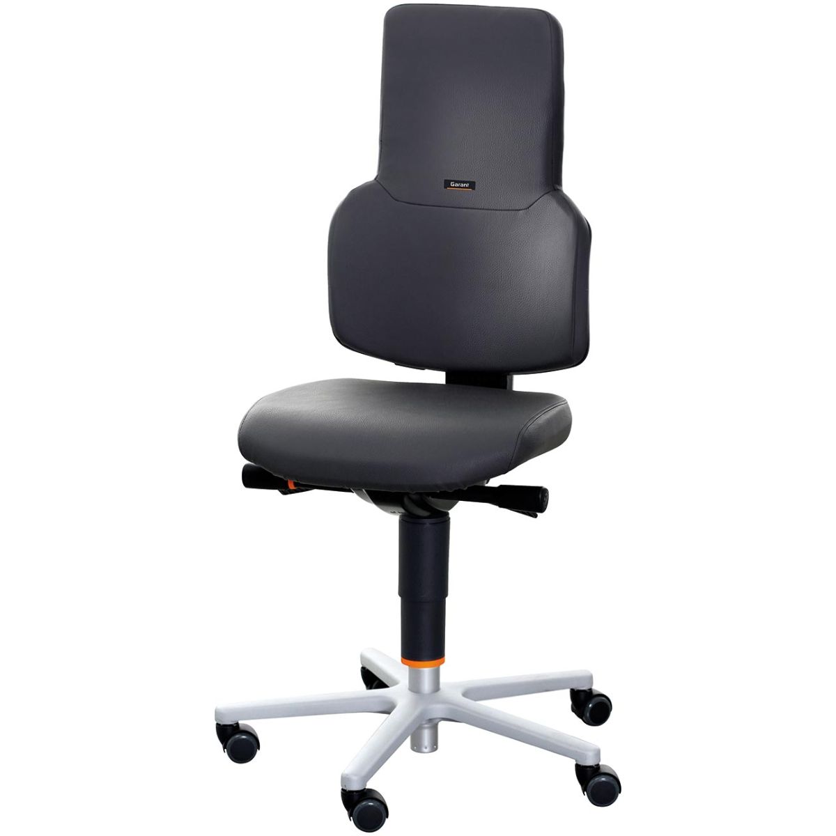 Arbeitsdrehstuhl, Kunstleder, mit Rollen, niedrig
