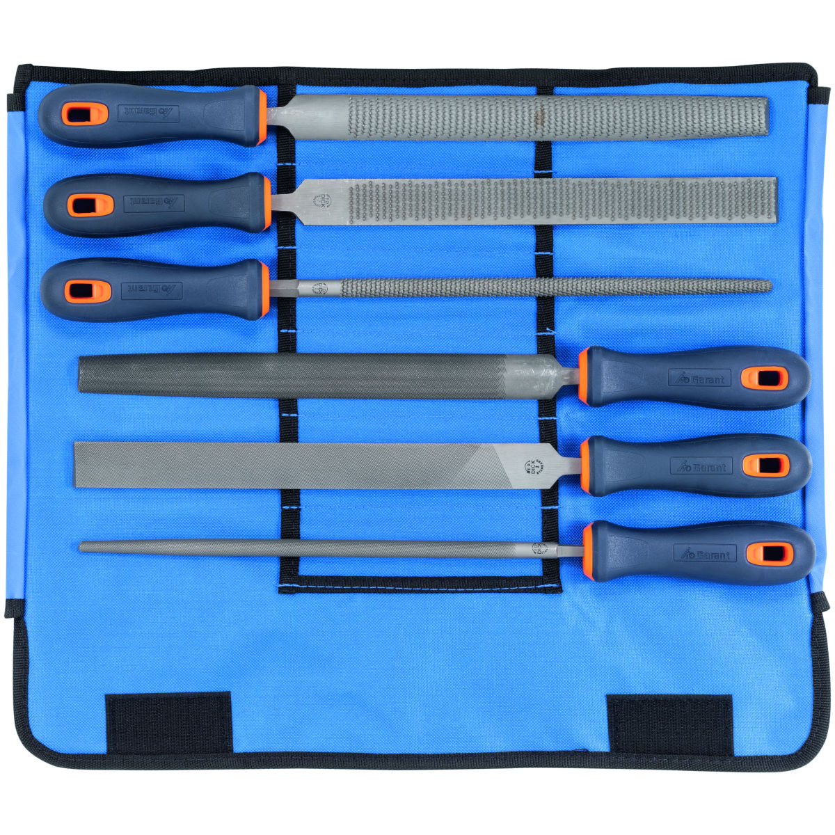Feilensatz mit 2K-Heft 6-teilig in Rolltasche Metall/Holz, Hieb 2, Länge ohne Angel: 250mm