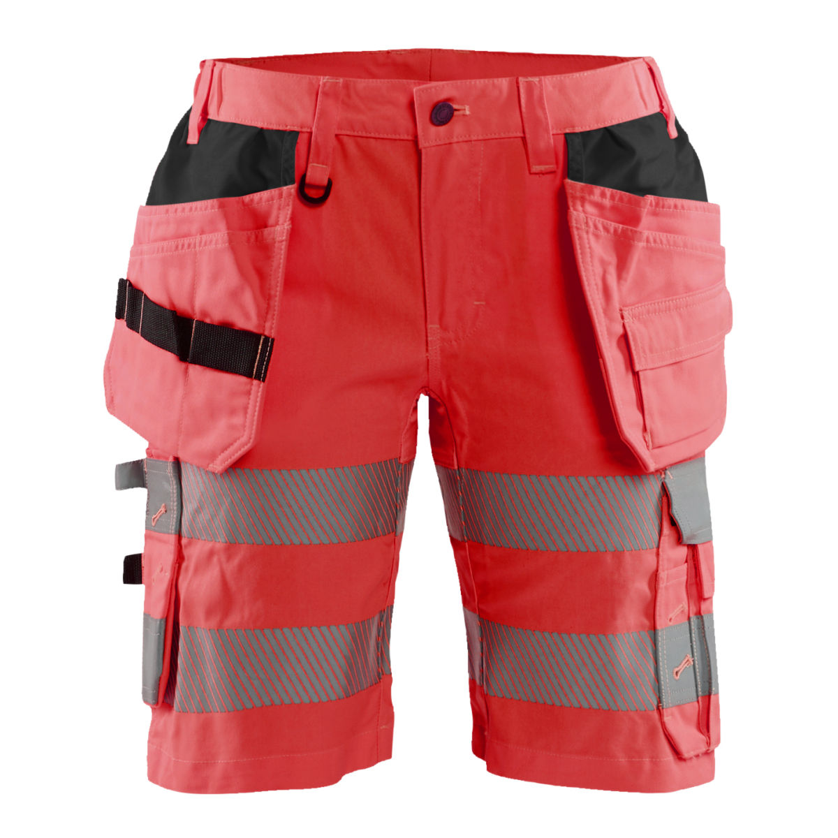 Damen High Vis Shorts mit Stretch High Vis Rot C44, high vis rot / schwarz