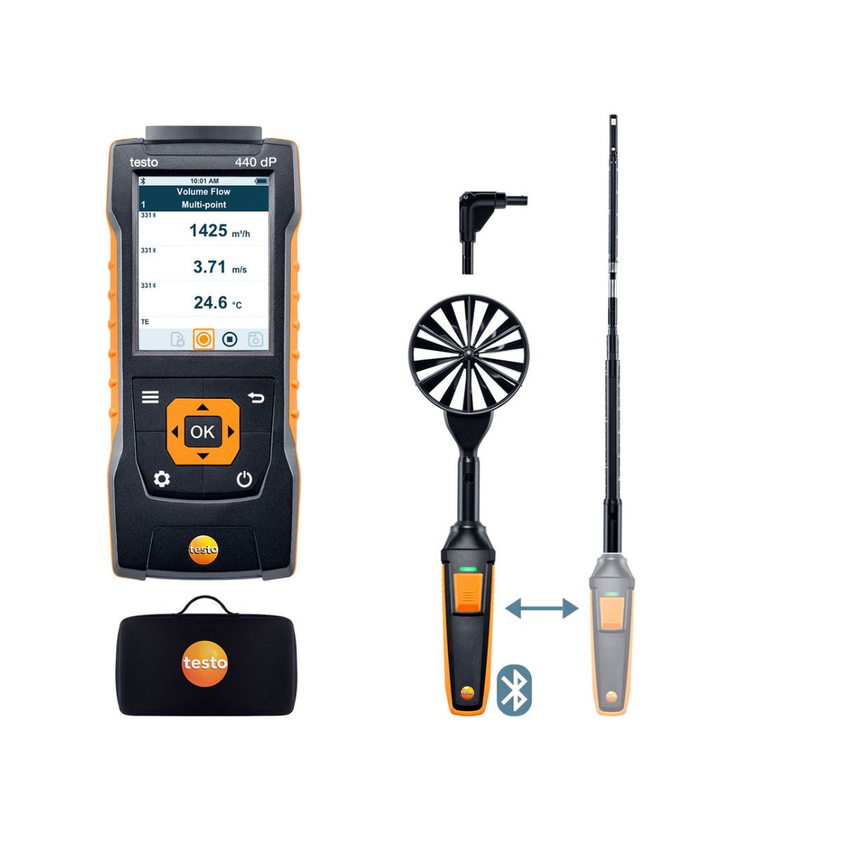testo 440 delta P - Strömungs-Kombi-Set 1, Bluetooth®