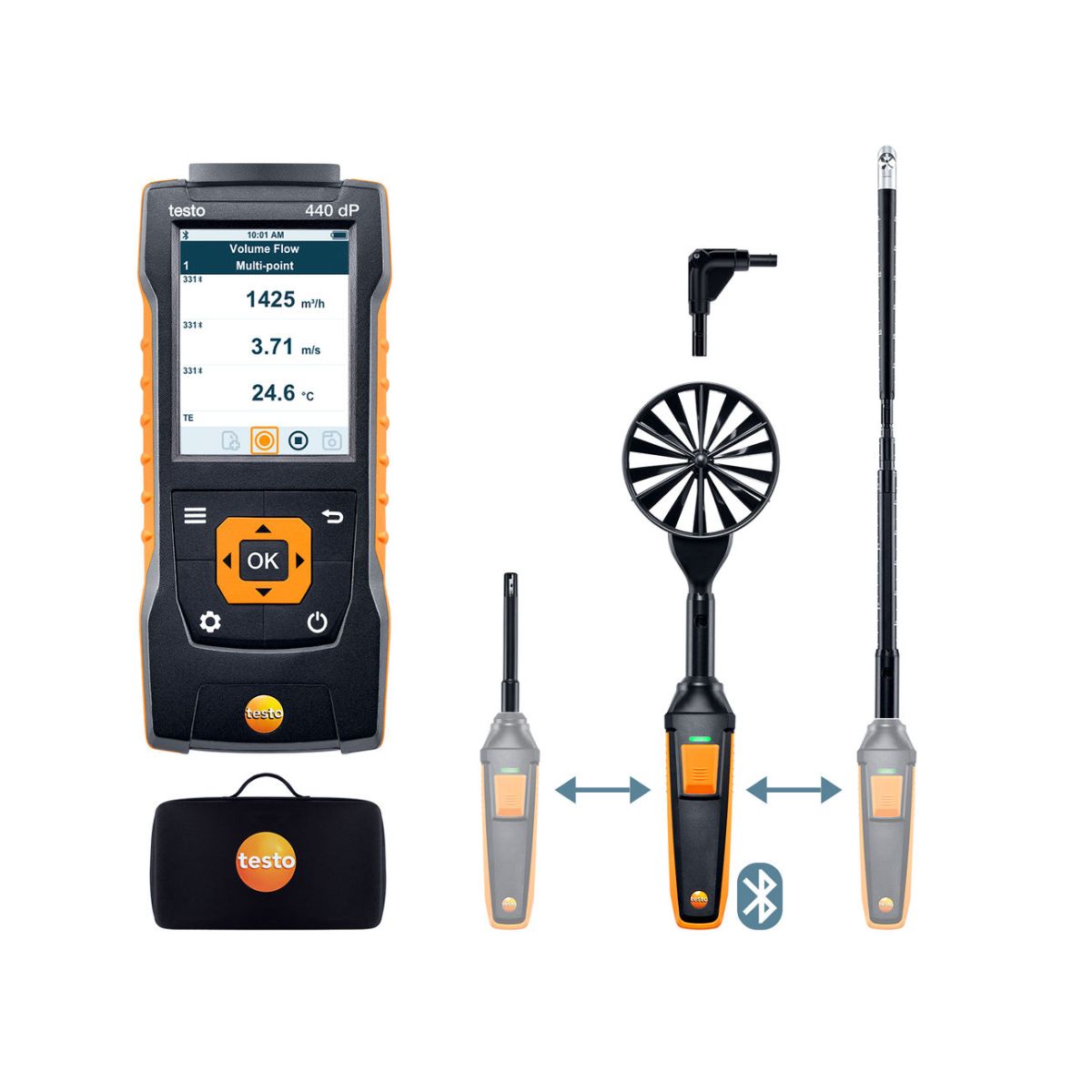 testo 440 delta P - Strömungs-Kombi-Set 2 mit Bluetooth®