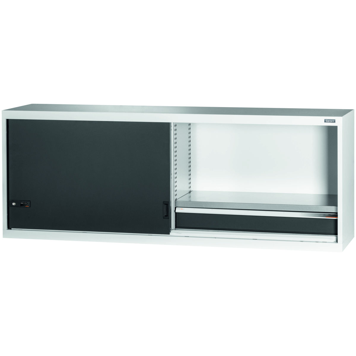 Aufsatzschrank mit Schublade, Vollblech-Schiebetüren, 36×14G, Höhe: 750mm