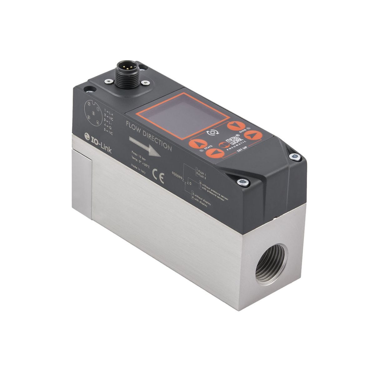 Durchflussmesser »FLUX«, BG 1, IO-Link/Display/Drucksensor