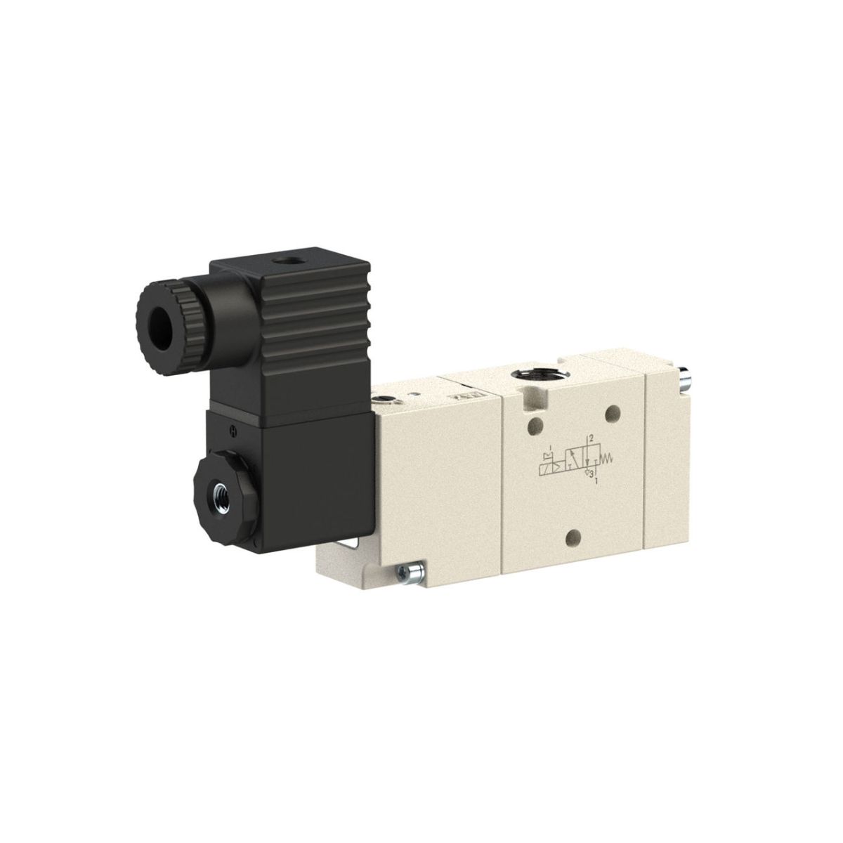 3/2-Wegeventil, elektropneumatisch, monostabil, G 1/4, NC, 24 V AC