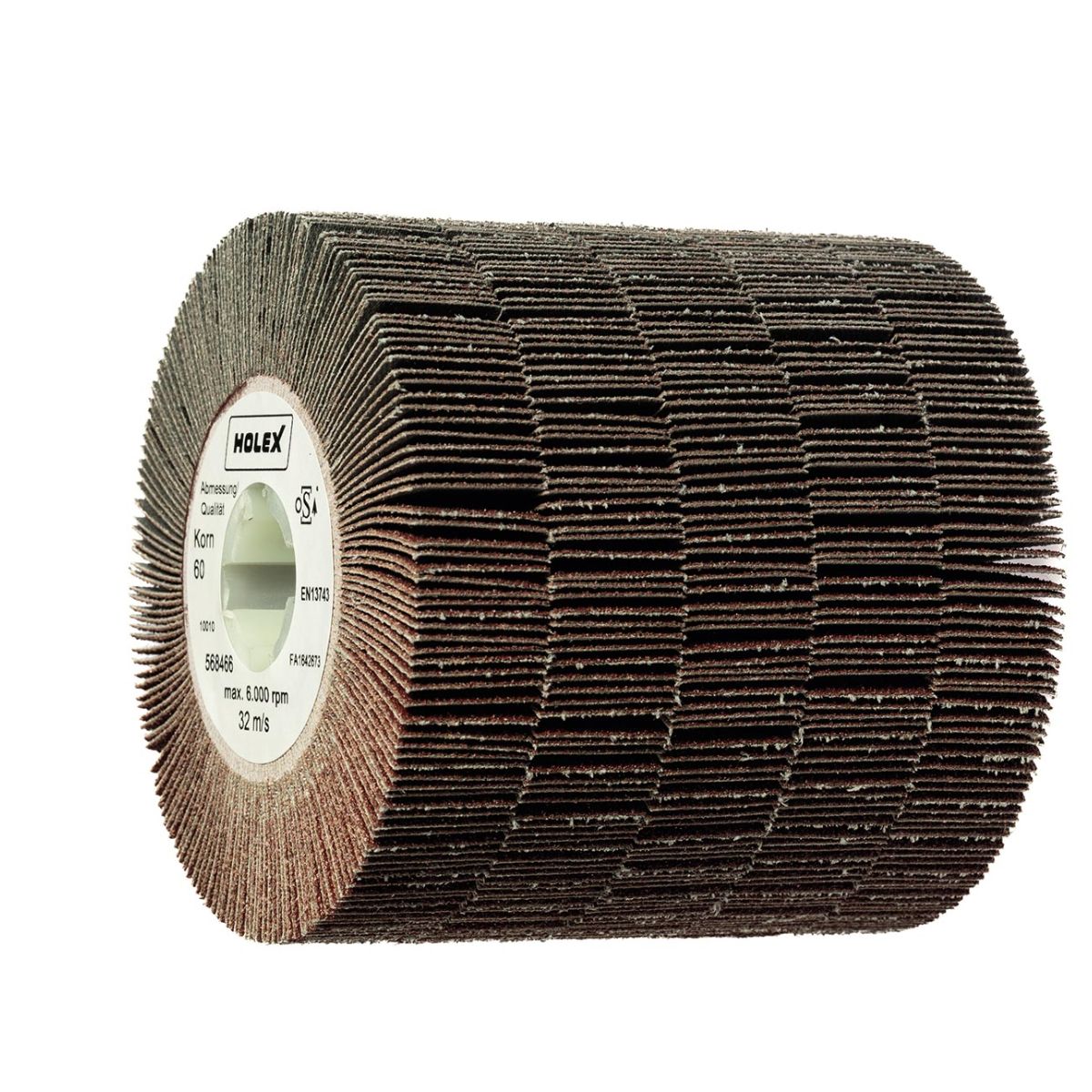 Fächerschleifwalze Gewebe geschlitzt (A), ⌀ 100×100 mm, Körnung: 60
