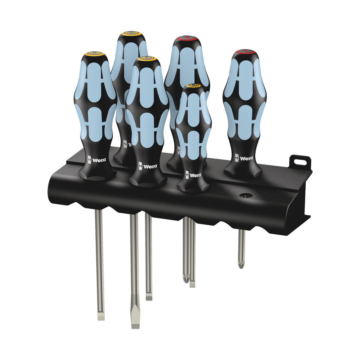 3334/6 Schraubendrehersatz, Edelstahl + Rack, 6-teilig