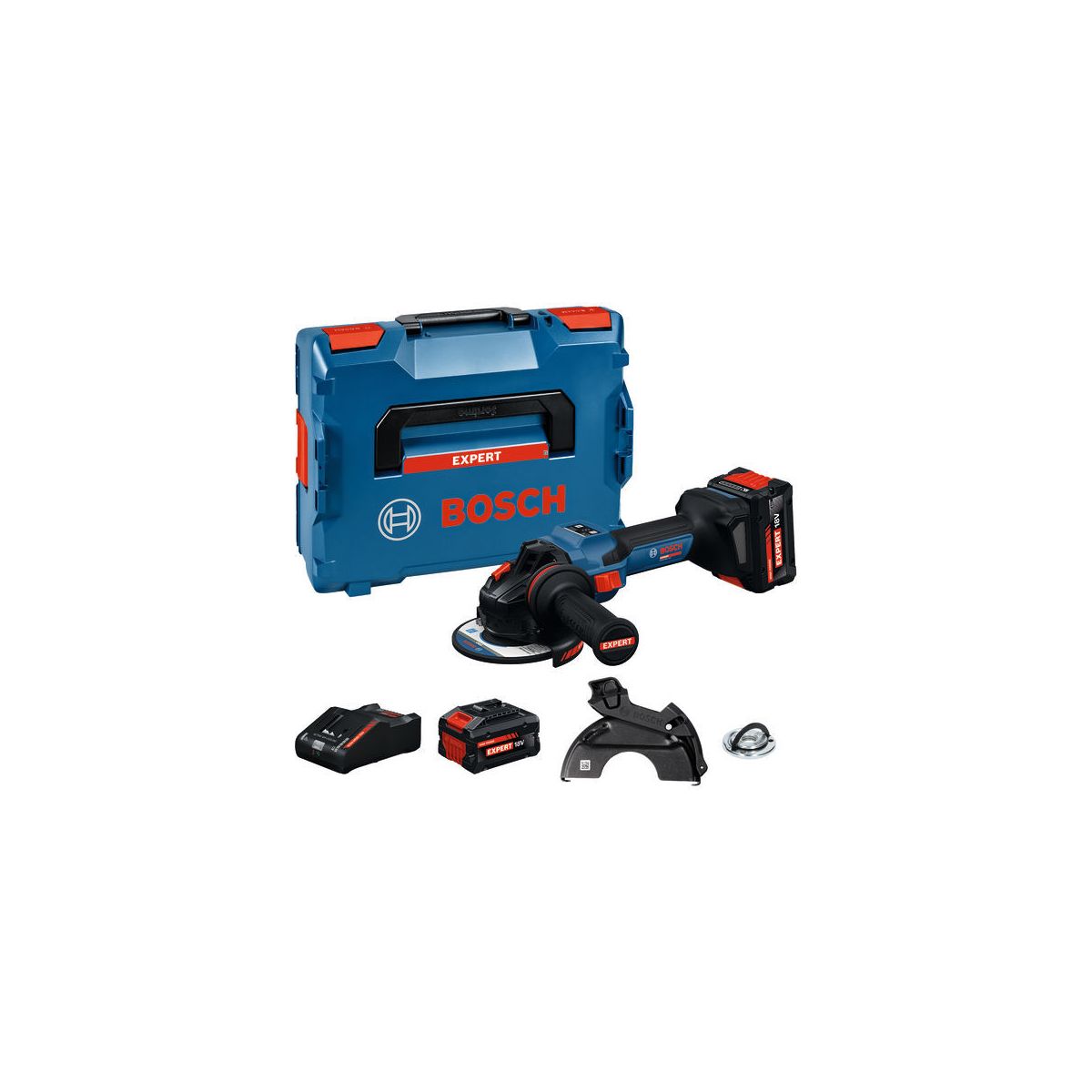 Winkelschleifer EXWS18V-15S, 2 x EXBA18V-80