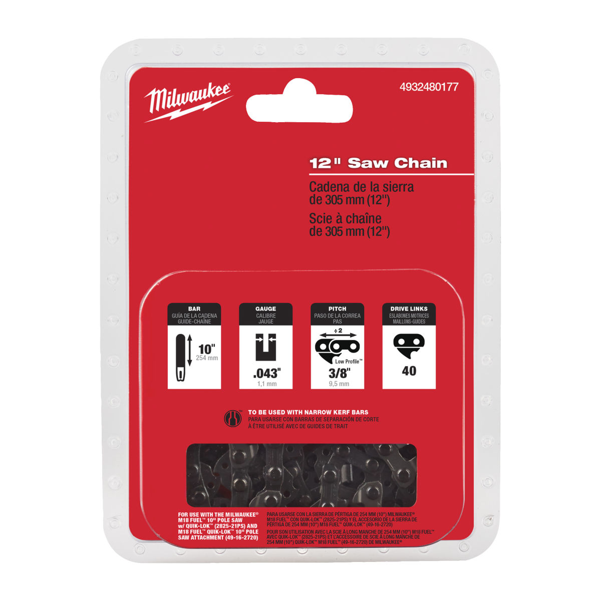 Saw Chain Top Handle 325LP X 305 X 1.1