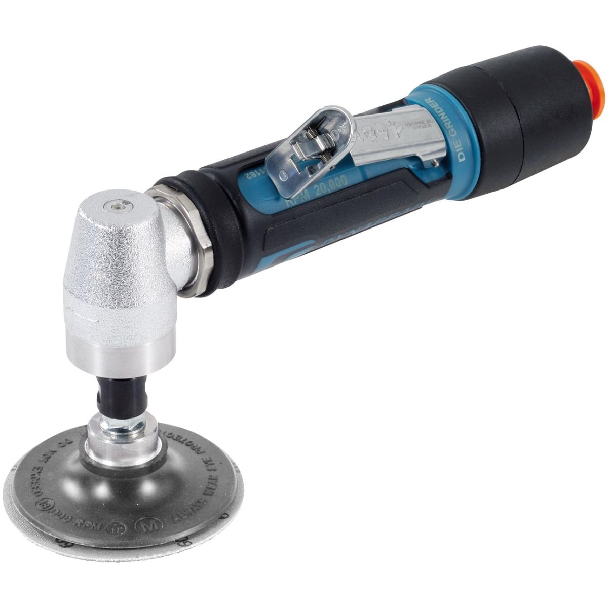 DYNABRADE® Druckluft-Winkelschleifer für 50 mm Scheiben ⌀, bis 75 mm Scheiben-⌀, mit NPT Anschlussgewinde, 1/4 Zoll Druckluft-Anschluss