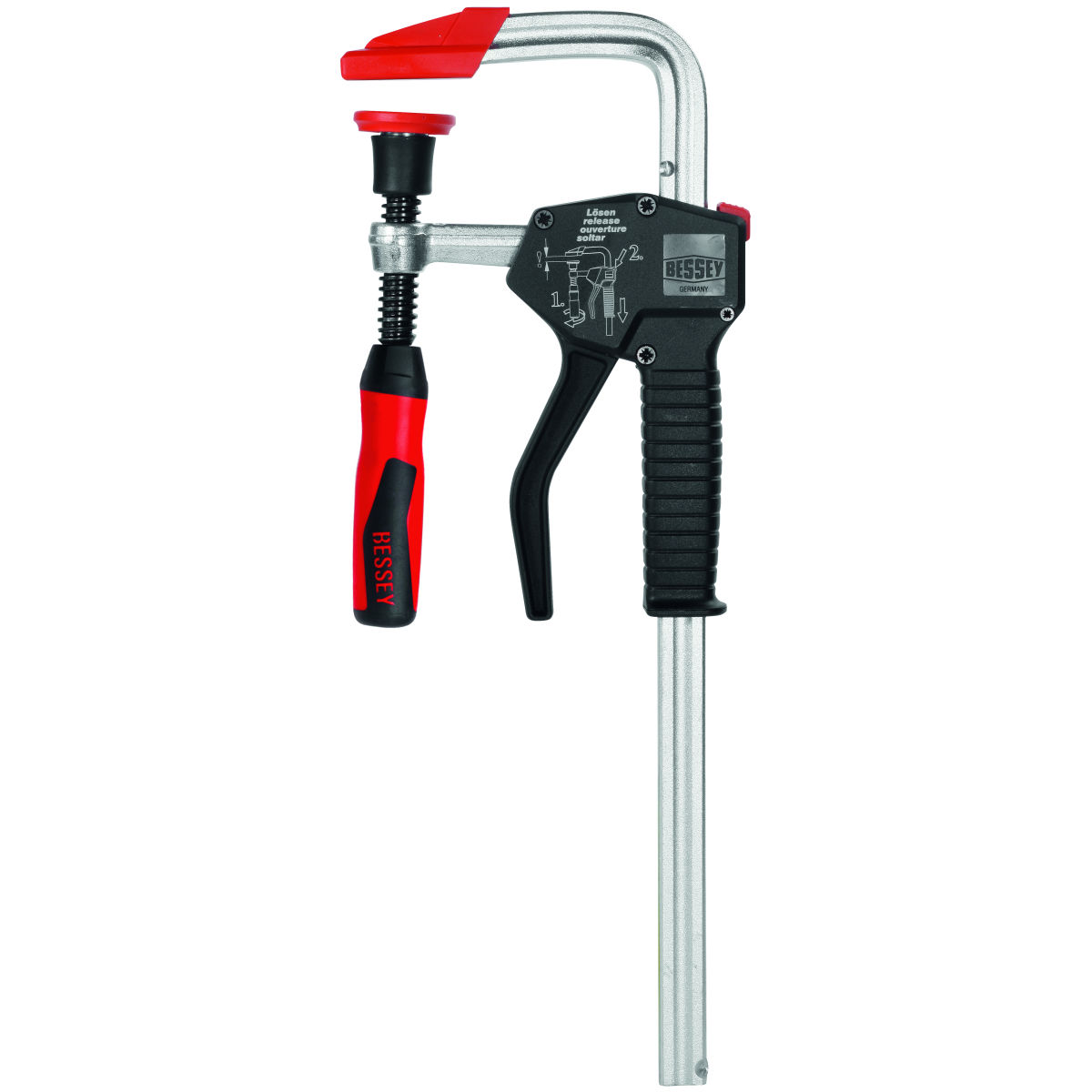 Einhandzwinge „EHZ“ mit 2-Komponenten Griff, Spannweite: 300mm