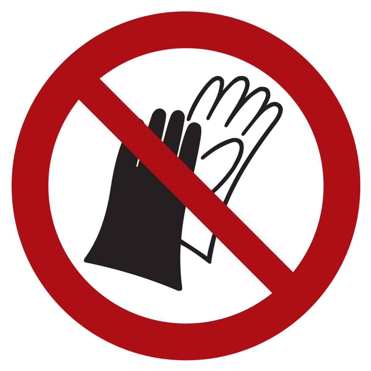 Verbotszeichen Benutzen von Handschuhen verboten, Typ: 04100