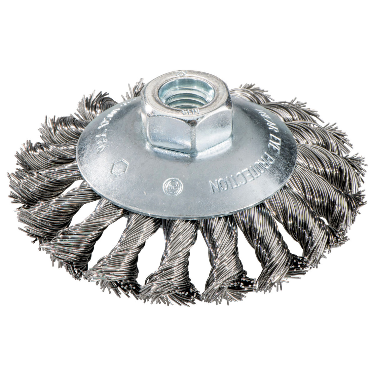 Rundbürste 100x0,5x10 mm/ M 14, Stahl, gezopft, gekr.