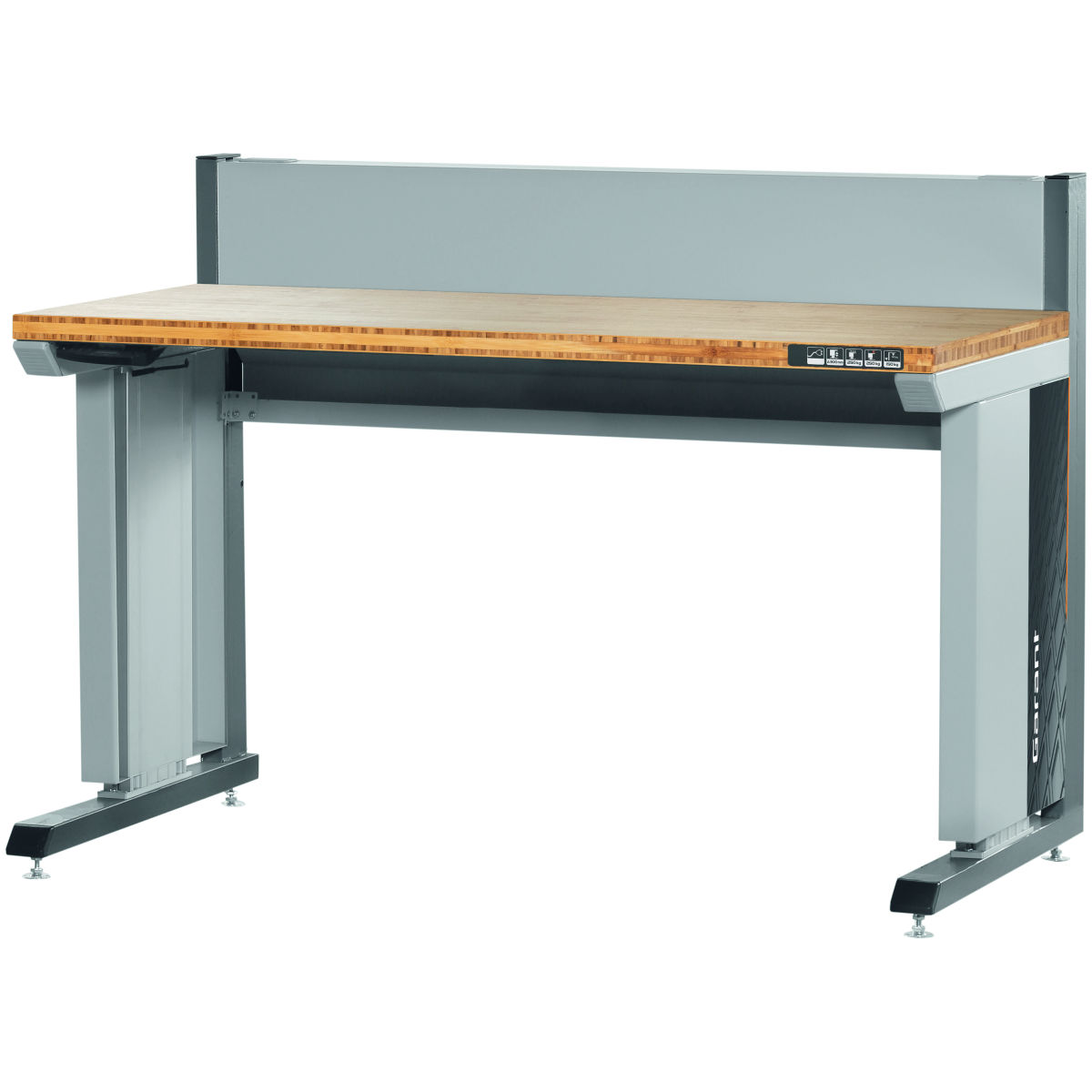 Workstation eLevel+ mit Bambus-Platte, Länge: 1000mm