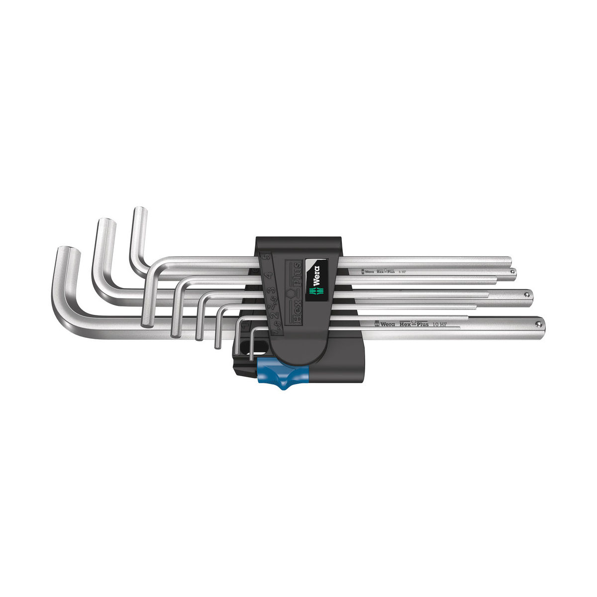 950/9 L Hex-Plus HF 1 Winkelschlüsselsatz, metrisch, gestellverchromt, mit Haltefunktion, 9-teilig