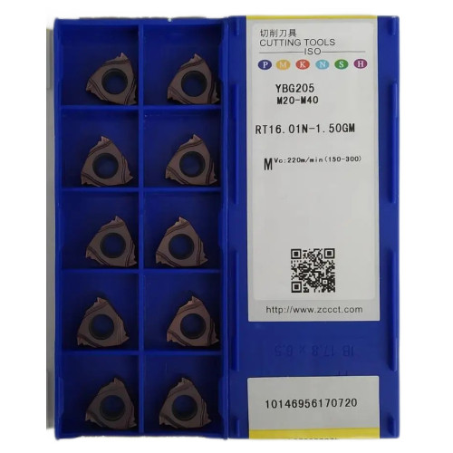 ZCC-CT RT16.01N-1.50 GM YBG205 пластина різьбова твердосплавна, метрична різьба повний профіль 60°