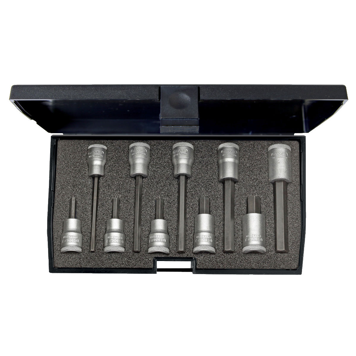 Schraubendreher-Satz 3/8″ 10-teilig Innen-6-kant 4-10mm