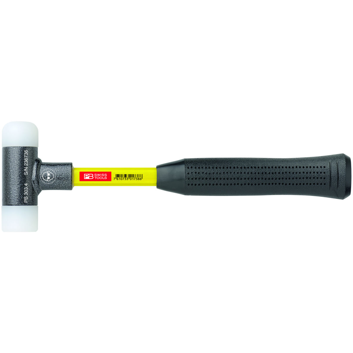 Rückschlagfreier Hammer mit Nylon-Einsätzen Superglas-Stiel, Hammerkopf-⌀: 22mm