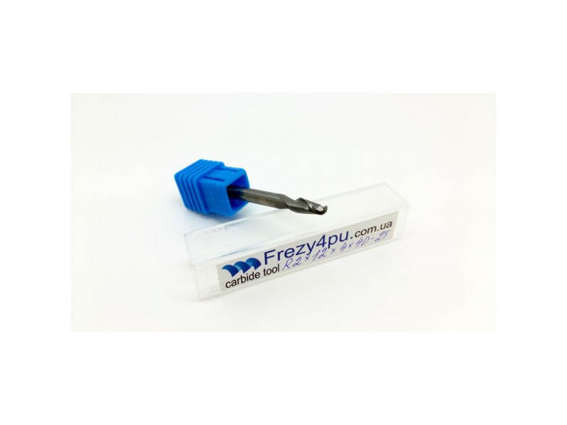 Фреза по алюмінію радіусна R2*D4*L40/12-2Т